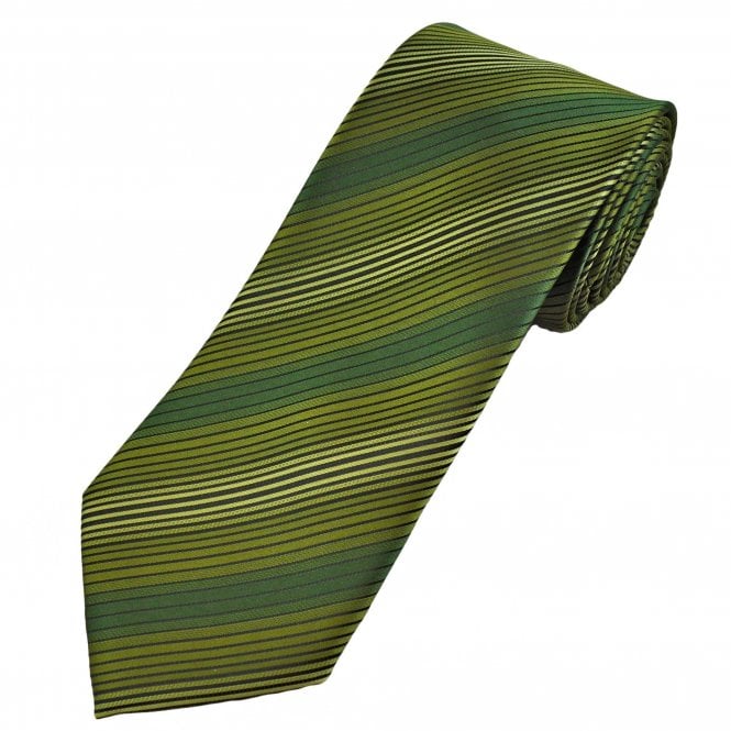Shades of Green and Black Striped Men's Tie