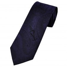 Shades of Purple Large Paisley Patterned Men's Silk Tie