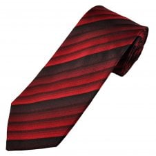 Shades of Red & Black Striped Luxury Silk Men's Tie