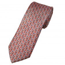 Shades of Red & Blue Diamond Pattern Men's Tie