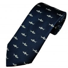 Sharks Navy Blue Men's Luxury Novelty Tie