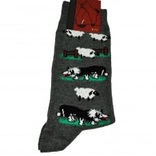 Sheep & Collie Dogs Grey Men's Novelty Socks