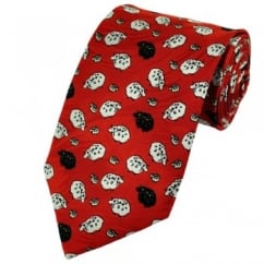 Sheep Red Novelty Silk Tie