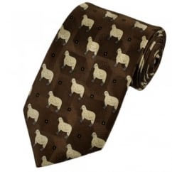 Sheep Silk Novelty Tie - Brown