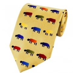 Sheep Yellow Novelty Tie