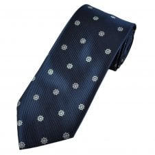 Ships Wheel Navy Blue Men's Novelty Tie