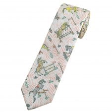 Show Jumping Pink Boys Tie - Made with Liberty Fabric