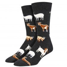 Silly Billy Goat Charcoal Grey Luxury Men's Socks