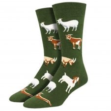 Silly Billy Goat Green Luxury Men's Socks