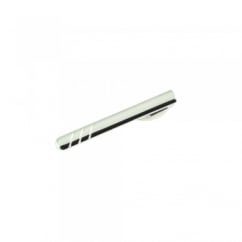 Silver 3 Stripes Skinny Tie Bar