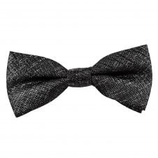 Silver & Black Silk Lurex Bow Tie