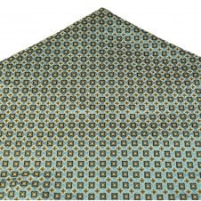 Silver Blue, Brown, Beige & White Patterned Pocket Square Handkerchief