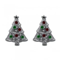 Silver Christmas Tree Cufflinks