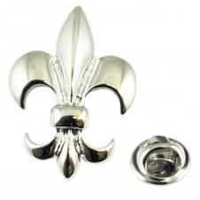 Silver Fleur de Lis Lapel Pin Badge