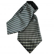 Silver, Grey, Charcoal Grey & Black Square Patterned Day Cravat