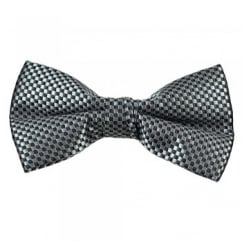 Silver & Grey Micro Checked Bow Tie