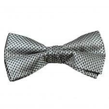 Silver & Grey Micro Checked Bow Tie