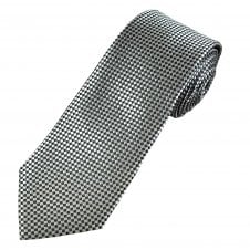 Silver & Grey Micro Checked Men's Tie