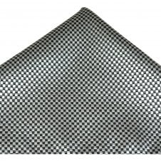 Silver & Grey Micro Checked Pocket Square Handkerchief