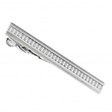 Silver Patterned Tie Bar