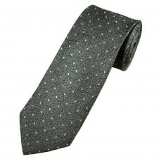 Silver Polka Dot Men's Silk Tie