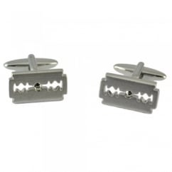 Silver Razor Blade Novelty Cufflinks