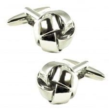 Silver Rhodium Plated Knot Cufflinks