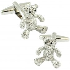 Silver Teddy Bear Novelty Cufflinks