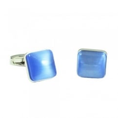 Simon Carter Catseye Spangle Light Blue Cufflinks