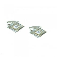 Simon Carter Deco Diamond Mother of Pearl Cufflinks