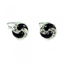 Simon Carter Deco Swirl Onyx Cufflinks