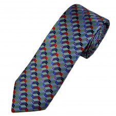 Simon Carter London Purple, Lilac, Navy, Yellow, Red & Silver Pattern 100% Men's Designer Tie