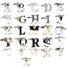 Single, Individual Letter Alphabet Cufflink - Silver