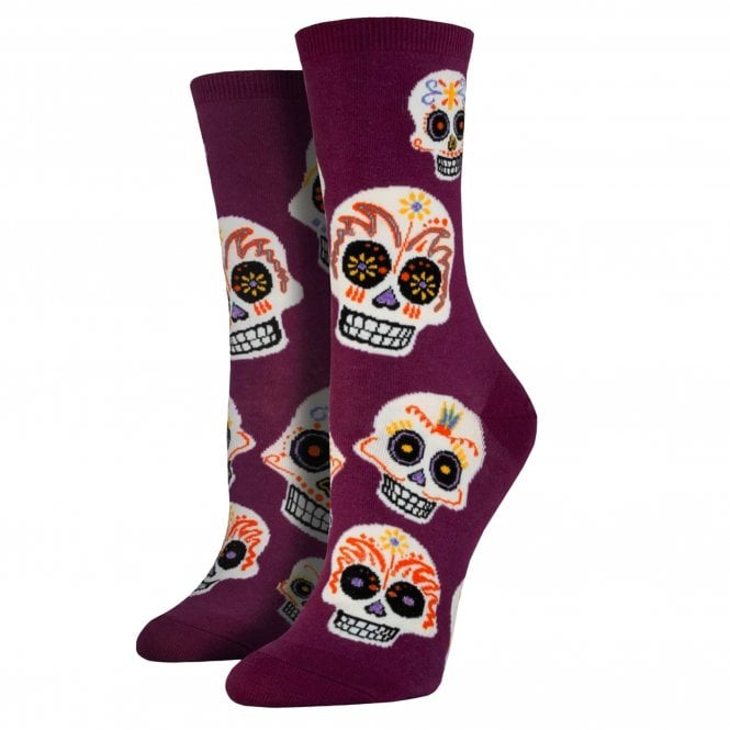Skulls Magenta Purple Luxury Ladies Socks