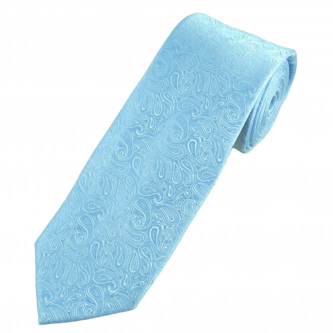 Sky Blue Paisley Pattern Men's Tie