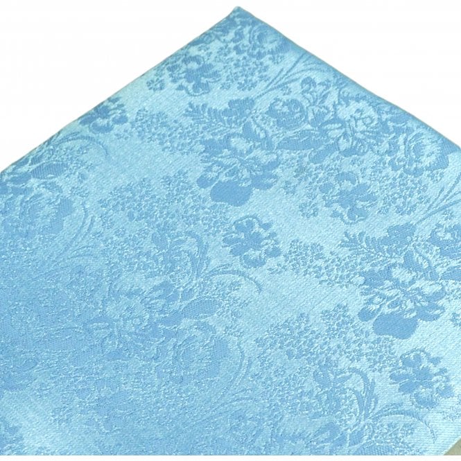 Sky Blue Pretty Floral Pattern Pocket Square Handkerchief