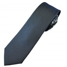 Slate Blue Horizontal Weave Luxury Silk Men's Tie with Contrast Stripe Tail