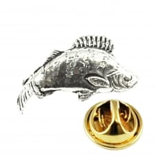 Small Perch Fish English Pewter Lapel Pin Badge