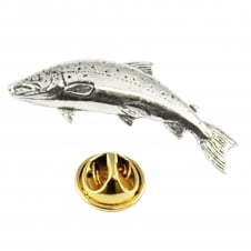 Small Salmon Fish Pewter Lapel Pin Badge