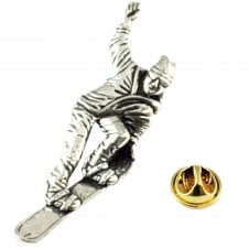 Snowboarder English Pewter Lapel Pin Badge