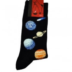Solar System Blue Planets Men's Novelty Socks