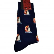 Spinnaker Boats Sailing Navy Blue Men's Novelty Socks