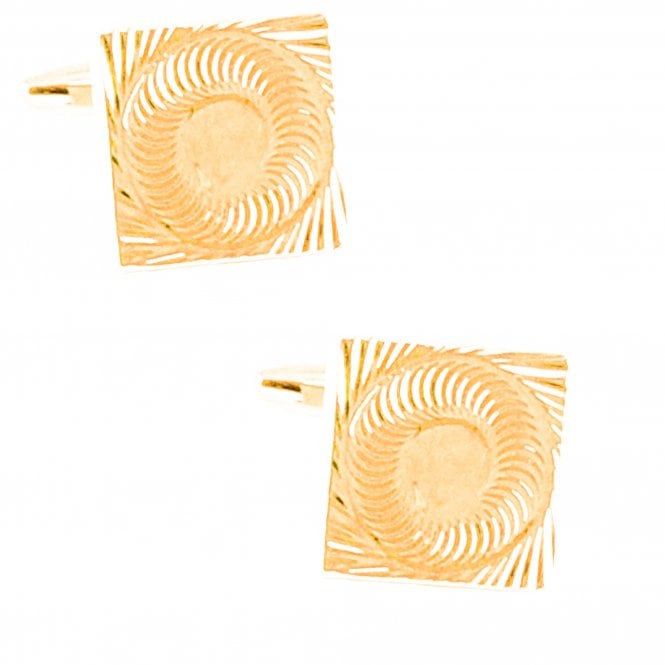 Spiral Etched Finish Rose Gold Cufflinks