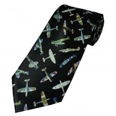 Spitfire Planes Black Men's Novelty Tie