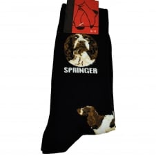 Springer Spaniel Dog Black Men's Novelty Socks