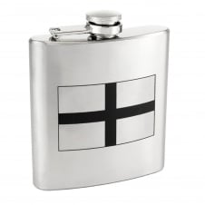 St George's Cross England Flag 6oz Stainless Steel Hip Flask
