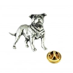 Staffordshire Bull Terrier Dog Pewter Lapel Pin Badge