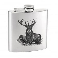 Stag 6oz Stainless Steel Hip Flask