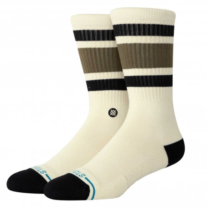 Stance Boyd Cream, Olive & Black Stripe Men's Socks