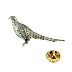 Standing Pheasant Bird English Pewter Lapel Pin Badge